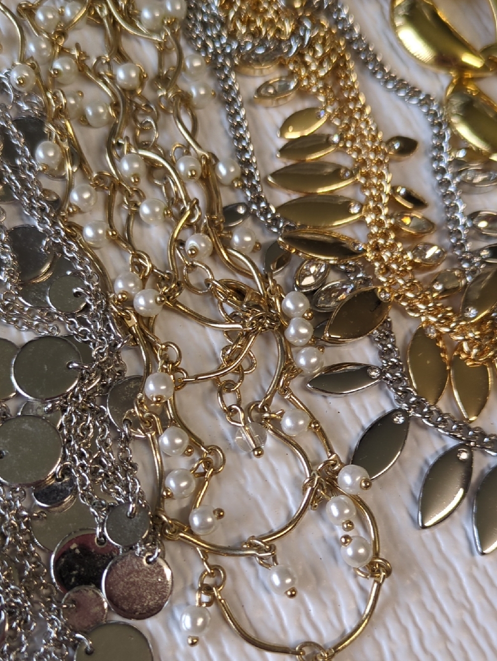 🎂Y14 Gold and Silver tone Mixed-Metal Statement Necklaces